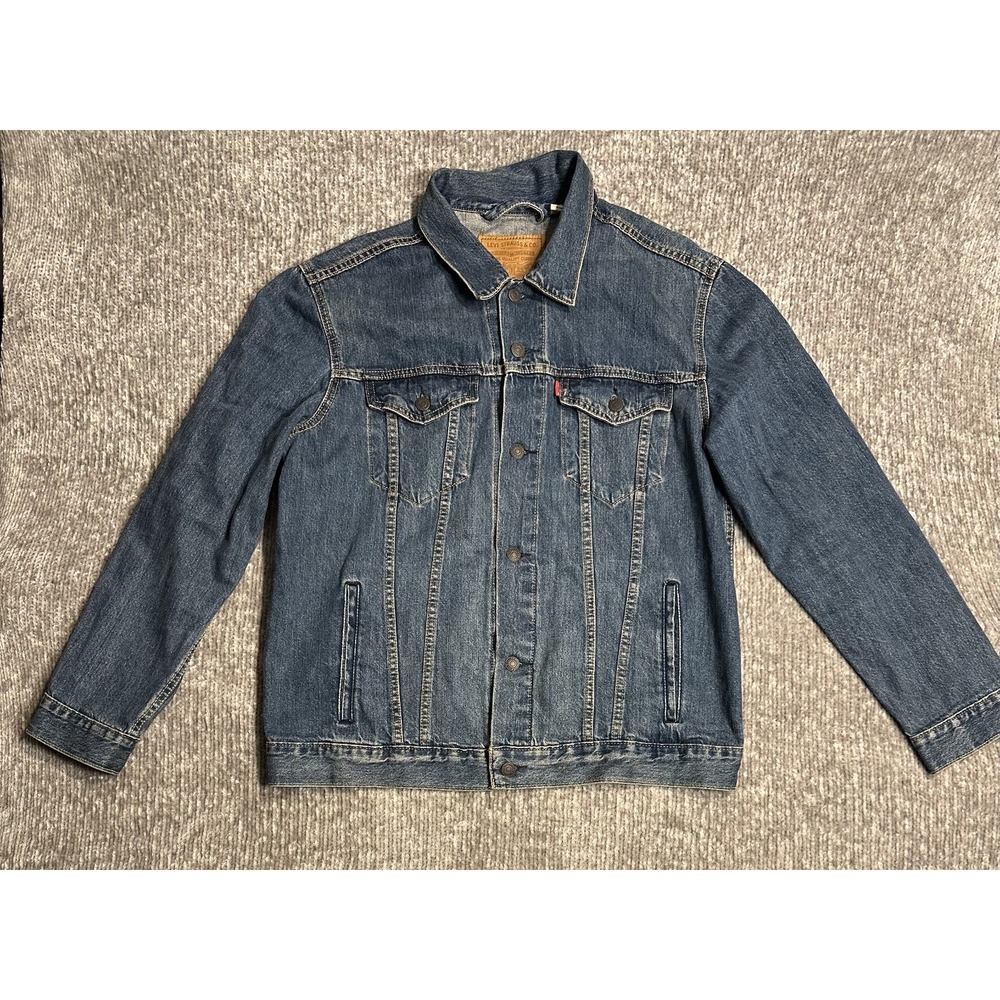 Levi's 72334 Water Less Denim Trucker Jacket Men's XL Blue Button Jean Coat
